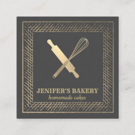 Bakkerij voor goudhoudende goudstaven vierkante visitekaartje