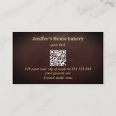 Bakkerij voor goudhoudende goudstaven visitekaartje (Achterkant)