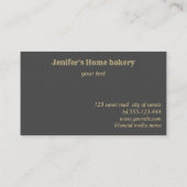 Bakkerij voor goudhoudende goudstaven visitekaartje (Achterkant)