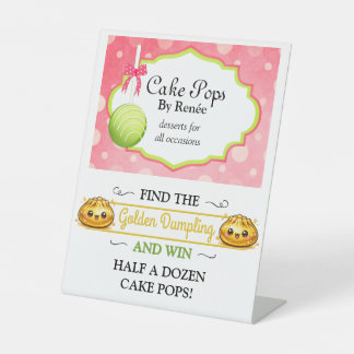 Bakkerij voor op maat gemaakte cake pops V3 Reclamebord Met Voetstuk