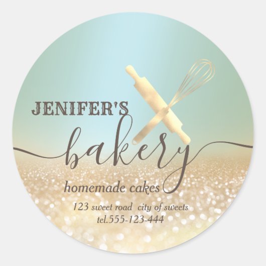 Bakkerij voor rolspellen van glitterij en zogenaam ronde sticker (Voorkant)