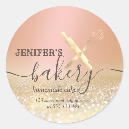 Bakkerij voor rolspellen van glitterij en zogenaam ronde sticker (Voorkant)