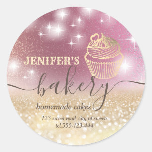 Bakkerij voor rolspellen van glitterij en zogenaam ronde sticker