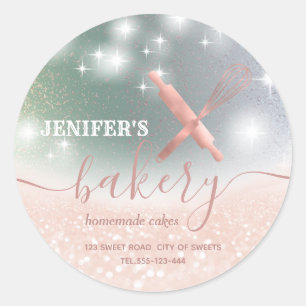 Bakkerij voor rolspellen van glitterij en zogenaam ronde sticker