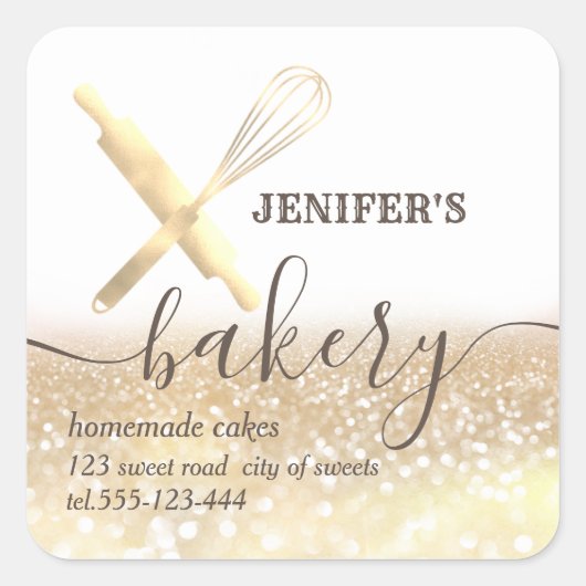 Bakkerij voor rolspellen van glitterij en zogenaam vierkante sticker (Voorkant)