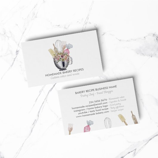 Bakkerij voor Waterverf van keukengerei Visitekaartje