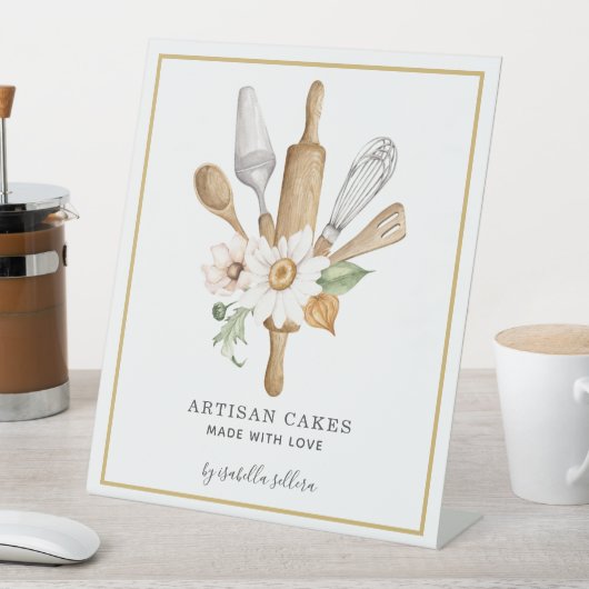 Bakkerij Waterverf banketbakken gereedschap Reclamebord Met Voetstuk (Insitu)