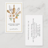 Bakkerij Waterverf banketbakken gereedschap Visitekaartje (Voorkant / Achterkant)