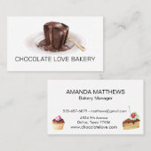 Bakkerij Waterverf Chocolade Cake Visitekaartje (Voorkant / Achterkant)
