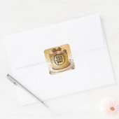 Bakkerij waterverf logo vierkante sticker (Envelop)