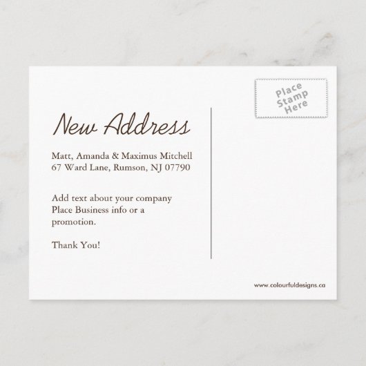 "Bakkerij | We zijn verhuisd" Briefkaart (Achterkant)