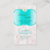 Bakkerij Weddenschap Cake Pastry Chef Blue Floral  Visitekaartje (Achterkant)