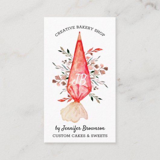 Bakkerij Whip Pastry Bag tekening Visitekaartje (Voorkant)