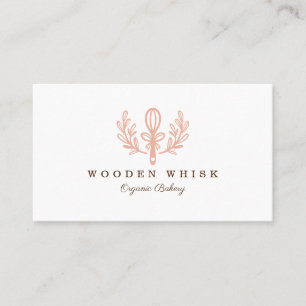 Bakkerij Whisk en Floral Leaf Wreate Business Logo Visitekaartje