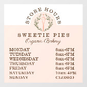 Bakkerij - Whisk en grote Logo-winkeluren Raamsticker (Vel)