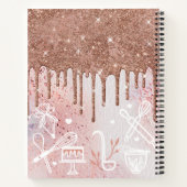 Bakkerij Whisk Glitter Roos Gold Pink Drives Recip Notitieboek (Achterkant)