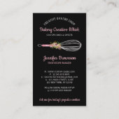 Bakkerij Whisk logo boho Zwart roos goud Visitekaartje (Achterkant)