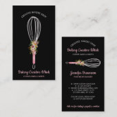Bakkerij Whisk logo boho Zwart roos goud Visitekaartje (Voorkant / Achterkant)