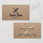  bakkerij Whisk Logo Rustic Kraft Visitekaartje (Voorkant / Achterkant)