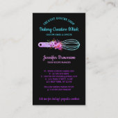 Bakkerij Whisk mousserende glitz blauwgroen Black Visitekaartje (Achterkant)