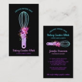 Bakkerij Whisk mousserende glitz blauwgroen Black Visitekaartje (Voorkant / Achterkant)