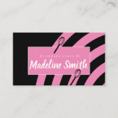 Bakkerij Whisk Roze Black Stripes Baker Visitekaartje (Voorkant)