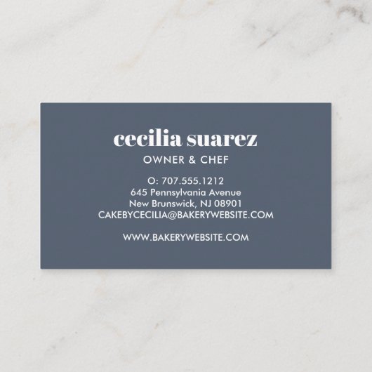 Bakkerij Whisk Spoon Rolling Pin Patisserie modern Visitekaartje (Achterkant)