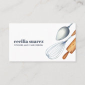 Bakkerij Whisk Spoon Rolling Pin Patisserie modern Visitekaartje (Voorkant)