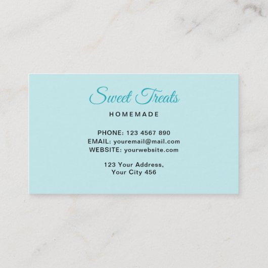 Bakkerij Whisk turkoois Visitekaartje (Achterkant)