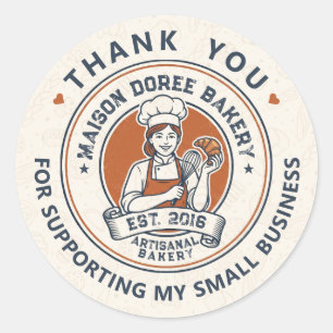 Bakkerij Winkel Banketbakker Dessert Snoepjes Dank Ronde Sticker