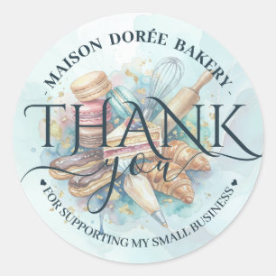 Bakkerij Winkel Banketbakker Dessert Snoepjes Dank Ronde Sticker