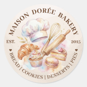Bakkerij Winkel Banketbakker Dessert Snoepjes Taar Ronde Sticker