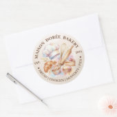 Bakkerij Winkel Banketbakker Dessert Snoepjes Taar Ronde Sticker (Envelop)