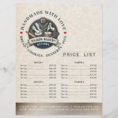Bakkerij Winkel Banketbakker Menu Prijslijst Afrek (Voorkant)