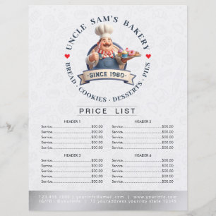 Bakkerij Winkel Banketbakker Menu Prijslijst Afrek