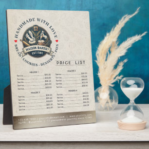 Bakkerij Winkel Banketbakker Nagerechten Menu Prij Fotoplaat