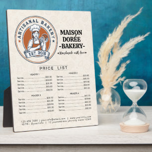 Bakkerij Winkel Patissier Dessertmenu Prijslijst Fotoplaat