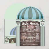 Bakkerij Winkel raam Baby Boy Douche Uitnodiging (Voorkant / Achterkant)