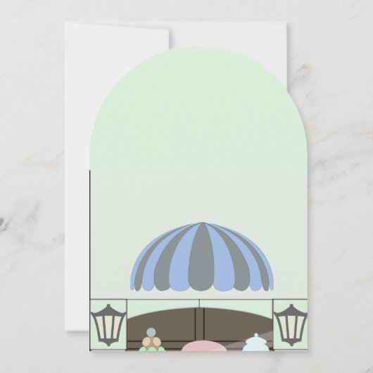 Bakkerij Winkel raam Baby Boy Douche Uitnodiging (Achterkant)