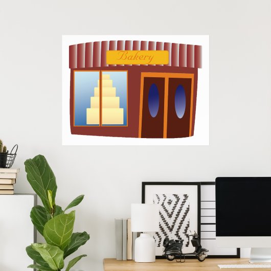 Bakkerij winkel voorgevel taart winkel  poster (Thuiskantoor)
