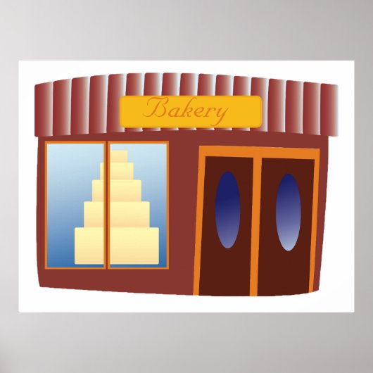Bakkerij winkel voorgevel taart winkel  poster (Voorkant)