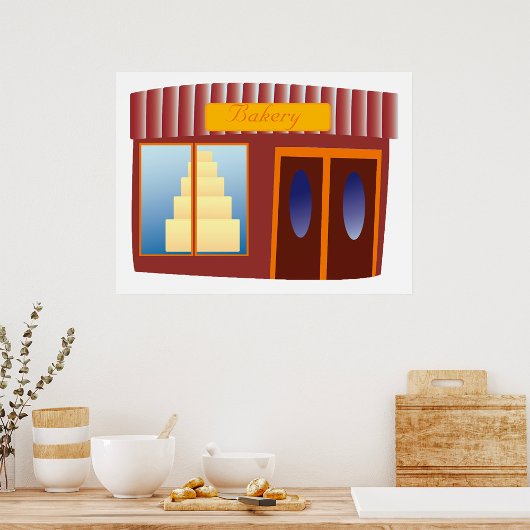 Bakkerij winkel voorgevel taart winkel  poster