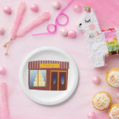 Bakkerij Winkel Voorkant Cake Store Papieren Bordje (Feest)