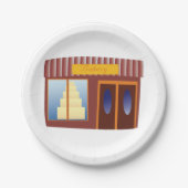 Bakkerij Winkel Voorkant Cake Store Papieren Bordje (Voorkant)