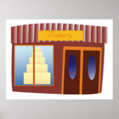 Bakkerij Winkel Voorkant Cake Store Poster (Voorkant)