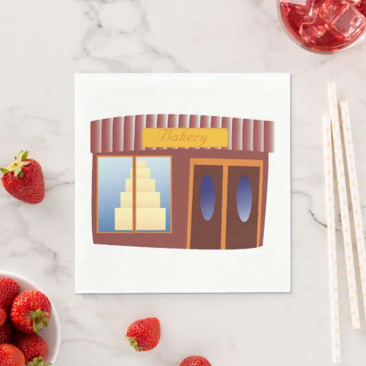 Bakkerij Winkel Voorkant Cake Store Servet (Insitu)