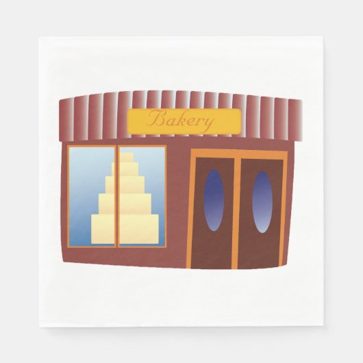 Bakkerij Winkel Voorkant Cake Store Servet (Voorkant)
