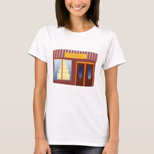 Bakkerij Winkel Voorkant Cake Store T-shirt (Voorkant)