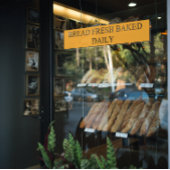 Bakkerij Winkelbrood gebakken vers, dagelijks tran Raamsticker