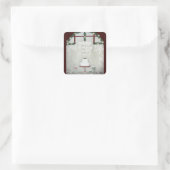 Bakkerij Winter Holiday Cake en Cupcake Vierkante Sticker (Tas)